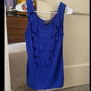 Blue ruffles tank top